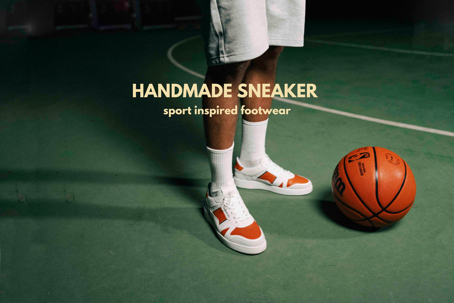 Tanners Sneaker Off Court With Basketball White 